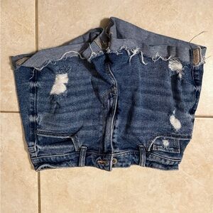 Distressed Denim Shorts